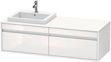 Duravit Ketho Waschtischunterbau 1400 mm wandhängend, 2 Auszüge, weiß matt, Becken links