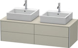DURAVIT XSquare Waschtischunterbau 1400 mm, 4 Schubkästen, wandhängend, Betongrau Matt