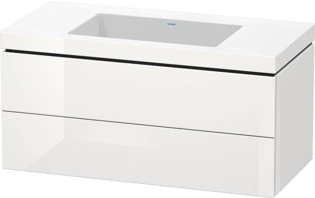 Duravit L-Cube Waschtischset 1000x480mm mit Vero Air Waschtisch, 2 Schubkästen, ohne Überlauf, s-matt