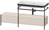 Duravit Waschtischunterbau Happy D.2 Plus 1600x490mm mit Metallkonsole und Handtuchhalter supermatt