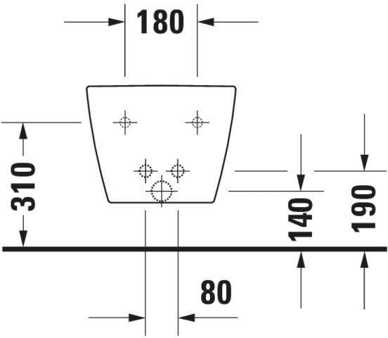 DURAVIT Wand-Bidet ME by Starck 570 mm weiß seidenmatt mit Überlauf und 1 Hahnloch