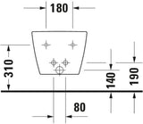 DURAVIT Wand-Bidet ME by Starck 570 mm weiß seidenmatt mit Überlauf und 1 Hahnloch