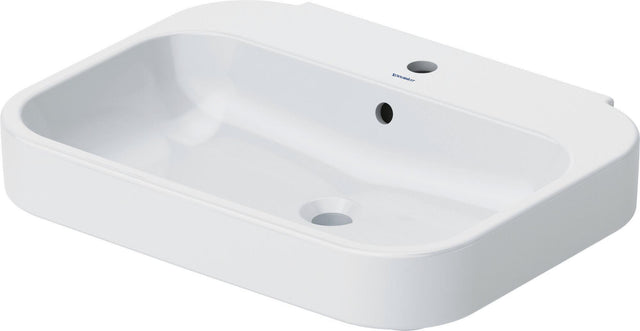 DURAVIT Waschtisch Happy D.2 650 mm mit Überlauf, 1 Hahnloch, WonderGliss, wandhängend