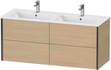 Duravit XViu Waschtischunterbau wandhängend 1280 mm, 4 Schubkästen, champagner matt/weiß matt