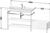 Duravit Waschtischset Happy D.2 Plus 1600x490mm ein Hahnloch taupe supermatt