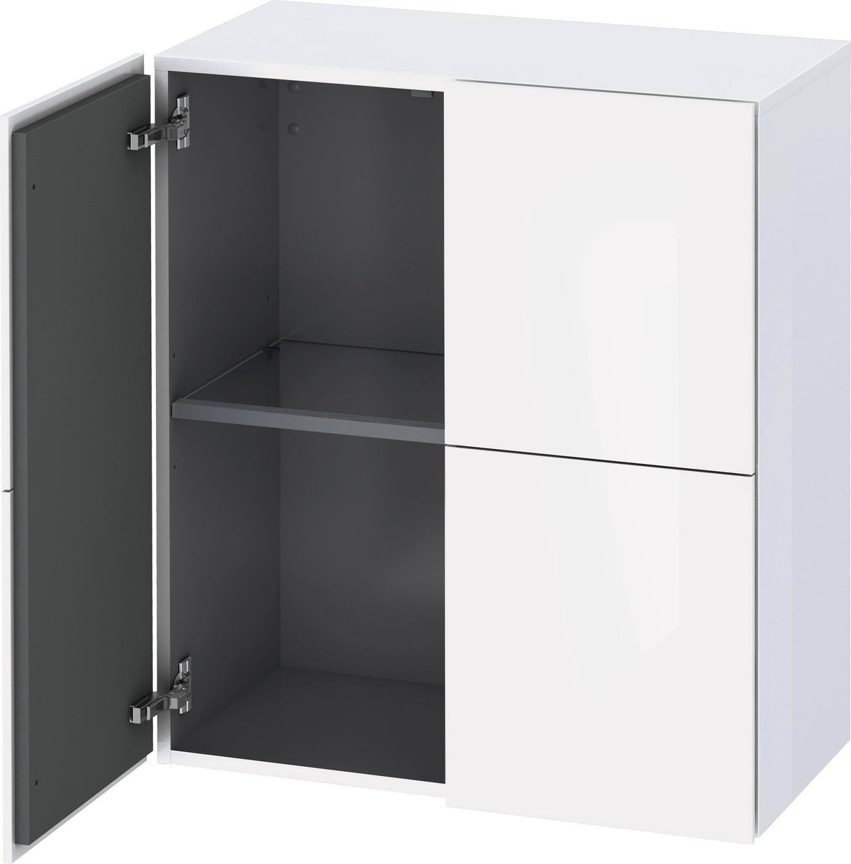 Duravit L-Cube Halbhochschrank 700 mm, 2 Türen, Nussbaum gebürstet, wandhängend, Soft-Close