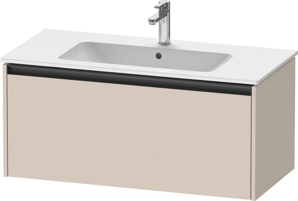Duravit Ketho.2 Waschtischunterbau 1010 mm betongrau matt – wandhängend, 1 Auszug, Soft-Close