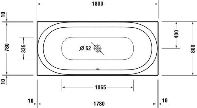 DURAVIT Soleil by Starck Whirlwanne 1800 x 800 mm Einbau mit Air-System und 2 Rückenschrägen in Weiß