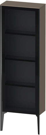 DURAVIT XViu Halbhochschrank 1330 mm, Glastür links, schwarz hochglanz, Push-Open