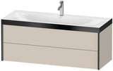 Duravit XVIU Möbelwaschtischset 1200x480mm mit Viu Waschtisch, Nussbaum Mitte, wandhängend