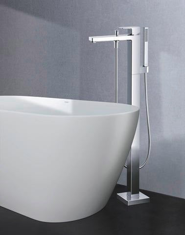 DURAVIT Manhattan Einhebel-Wannenmischer bodenstehend – Keramikmischsystem, Schwarz Matt