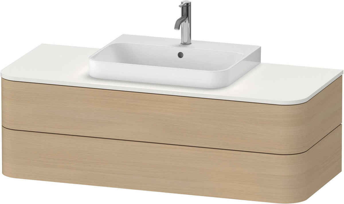 DURAVIT Happy D.2+ Konsolenwaschtischunterbau 1300 mm taupe supermatt mit Tip-On Technik und LED-Innenbeleuchtung