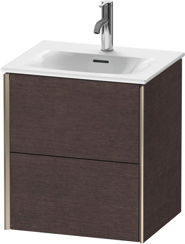 DURAVIT XViu Waschtischunterbau wandhängend 557 mm Eiche dunkel mit 2 Schubkästen