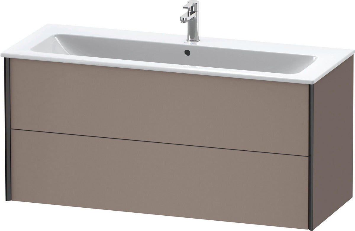 Duravit XViu Waschtischunterbau wandhängend 1210 mm, 2 Schubkästen, champagner matt/weiß matt