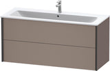 Duravit XViu Waschtischunterbau wandhängend 1210 mm, 2 Schubkästen, champagner matt/weiß matt