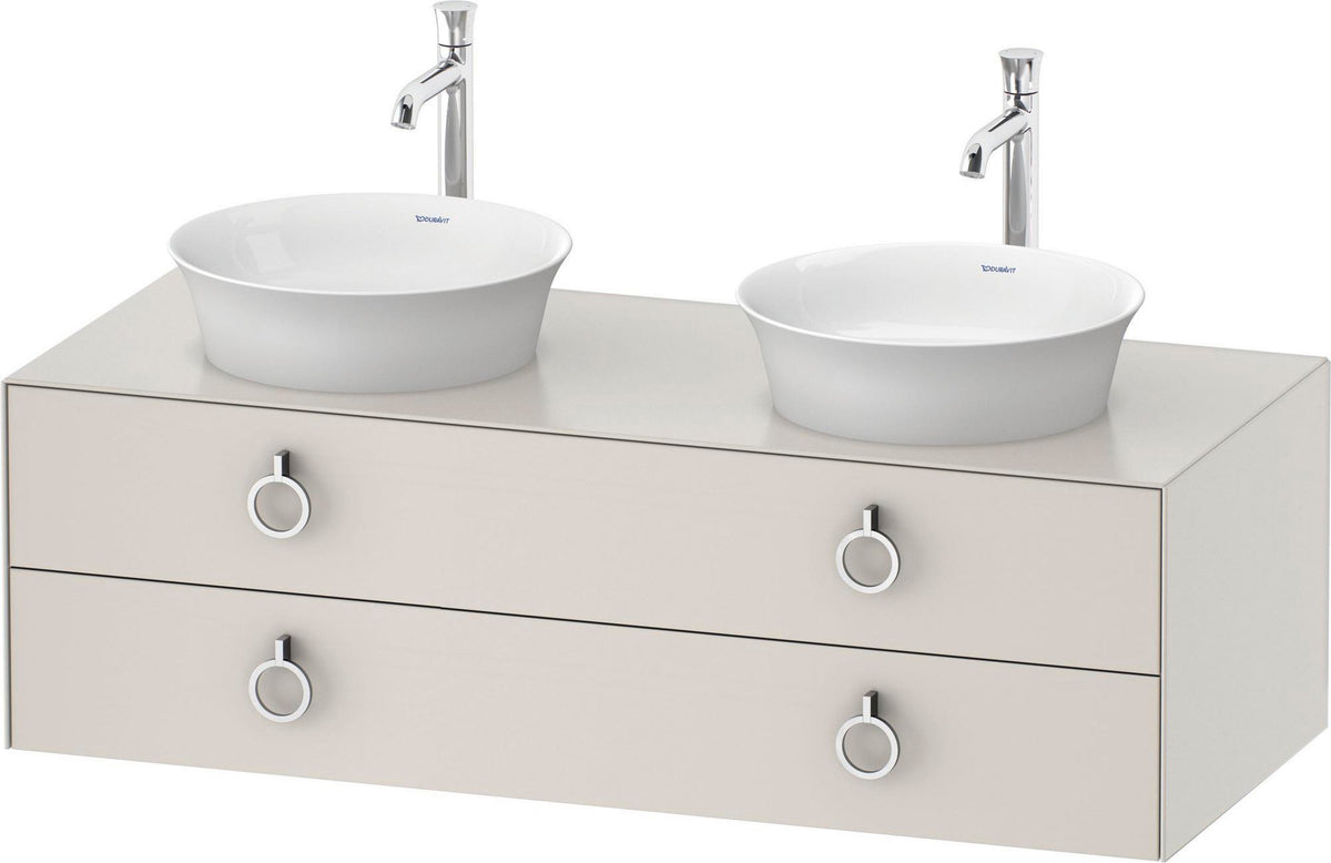 DURAVIT White Tulip Waschtischunterbau 1300 mm, 2 Schubkästen, wandhängend, Weiß Seidenmatt