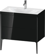 Mitteldichte Faserplatte (MDF) / 2Ausz.,1Hl,schwarz / schwarz hochglanz