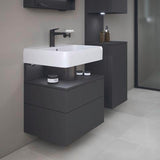 DURAVIT Qatego Waschtischunterbau 590 mm wandhängend, 1 Auszug, weiß Hochglanz, Nische Eiche Schwarz
