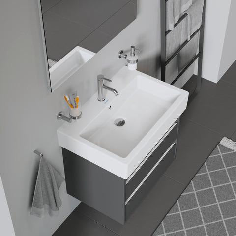 Duravit Waschtisch Vero 700 mm mit Überlauf und Hahnlochbank – Weiß WonderGliss