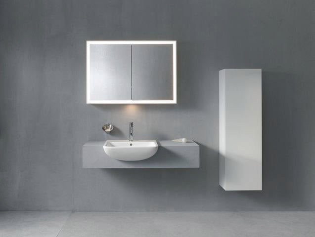 DURAVIT ME by Starck Halbeinbau-Waschtisch 550 mm mit Überlauf, 1 Hahnloch, weiß seidenmatt