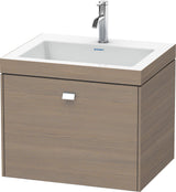 DURAVIT Brioso c-bonded Waschtischset 600 mm, wandhängend, Betongrau Matt, 1 Auszug