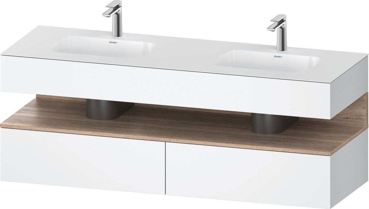 DURAVIT Qatego Studio F. A. Porsche Waschtischset 1600 mm mit Konsolenwaschtischunterbau, 2 Auszüge