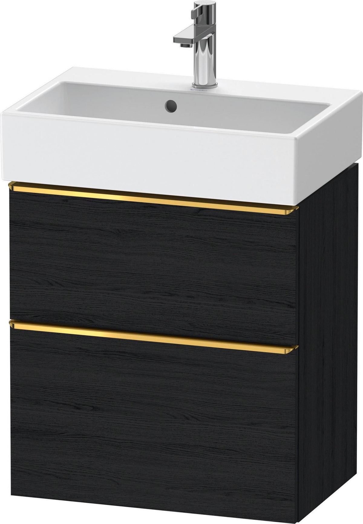 DURAVIT D-Neo Waschtischunterbau wandhängend Eiche Schwarz 584 mm mit Auszug und Schubkasten