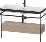 Duravit Happy D.2 c-bonded Waschtischset 1175 mm mit Metallkonsole & Schubkasten in Taupe