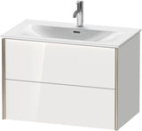 DURAVIT XViu Waschtischunterbau wandhängend 810 mm anthrazit matt mit 2 Schubkästen und Tip-on Technik