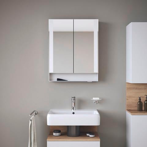 DURAVIT Qatego Waschtisch 600 mm mit Hahnlochbank und Überlauf in Weiß mit HygieneGlaze