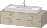 Duravit White Tulip Waschtischunterbau 1300 mm Nussbaum mitte, weiß seidenmatt, LED
