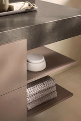 DURAVIT Balcoon Konsole 1400x370x550 mm mit Ausschnitt links, Lava Struktur