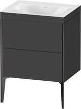 DURAVIT XViu c-bonded Waschtischunterschrank 600 mm, 2 Auszüge, anthrazit, bodenstehend