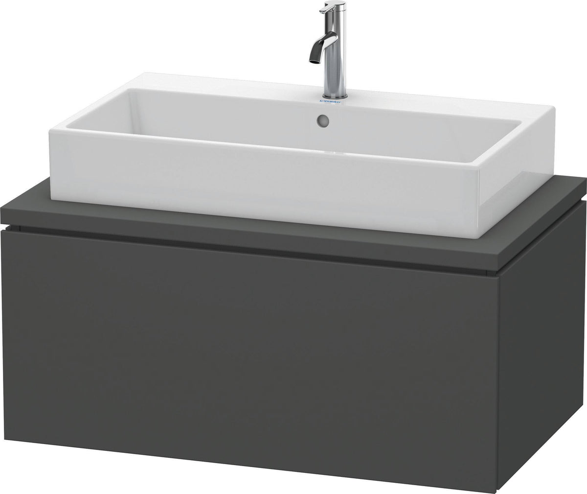 DURAVIT L-Cube Waschtischunterbau 920 mm betongrau matt mit 1 Auszug und Tip-on-Technik