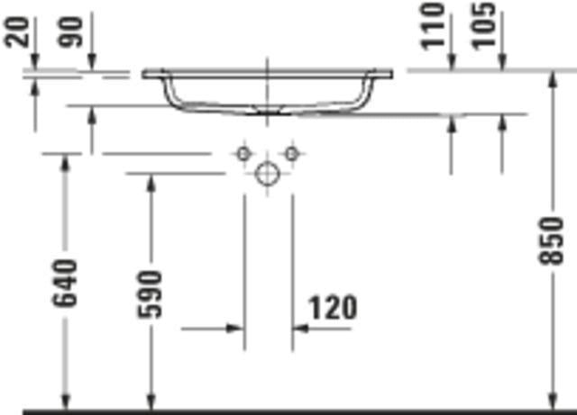 DURAVIT Sivida Möbelwaschtisch 620 mm DuroCast Plus Weiß Seidenmatt ohne Überlauf