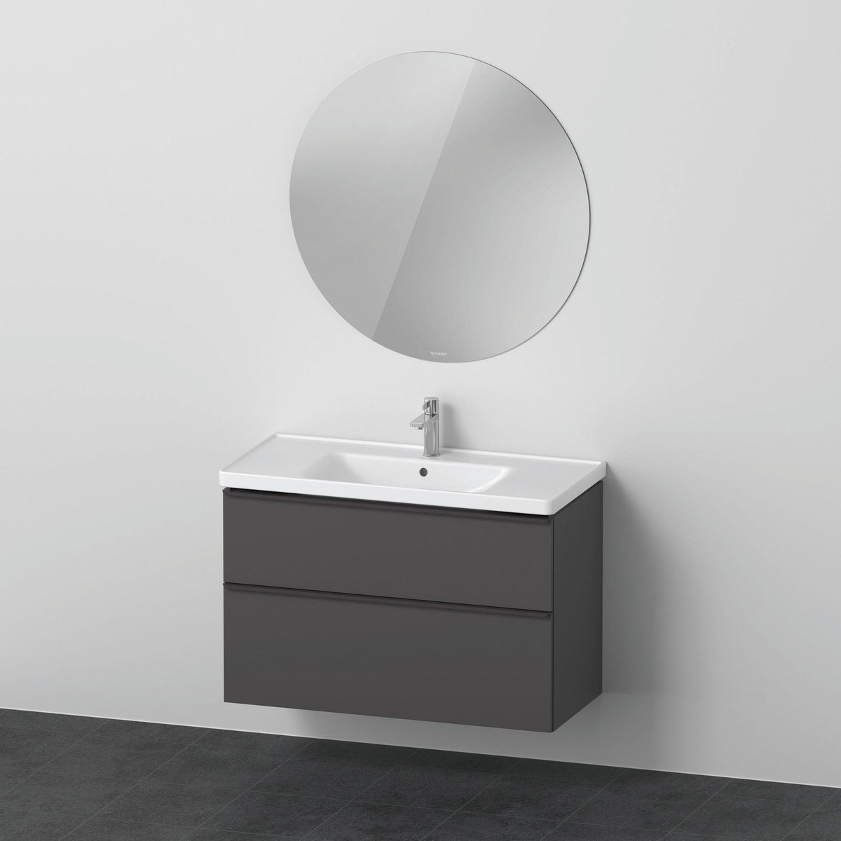 Duravit D-Neo Möbel-Set wandhängend 1000x480mm mit Waschtisch, Unterbau, Spiegel – Graphit