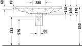 Duravit D-Neo Wandwaschtisch 650 mm weiß mit Überlauf und WonderGliss