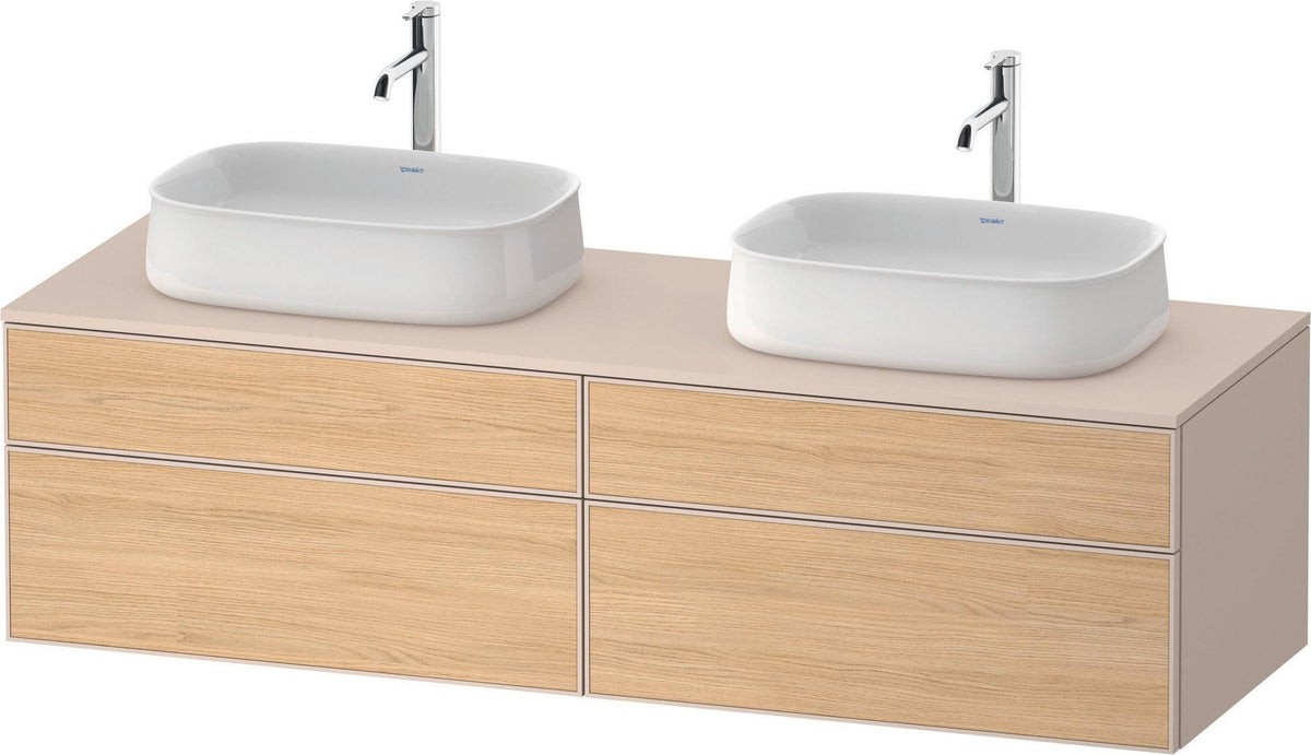 DURAVIT Zencha Konsolen-Waschtischunterbau 1600 mm Eiche Anthrazit mit 2 Auszügen