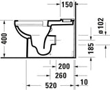 Duravit No.1 Stand-WC Kombi, spülrandlos, HygieneGlaze, 650 mm, weiß