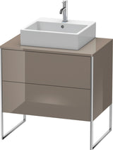 Duravit XSquare Waschtischunterbau bodenstehend 800 mm Flannel Grey Hochglanz mit 2 Auszügen