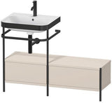 Duravit Waschtischset Happy D.2 Plus 1200x490mm Taupe Supermatt mit Hahnloch und Handtuchhalter