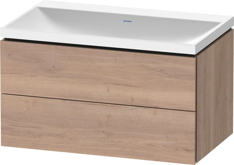DURAVIT L-Cube c-shaped Waschtischset 800x480x480 mm Amerikanischer Nussbaum Matt mit Tip-on Technik