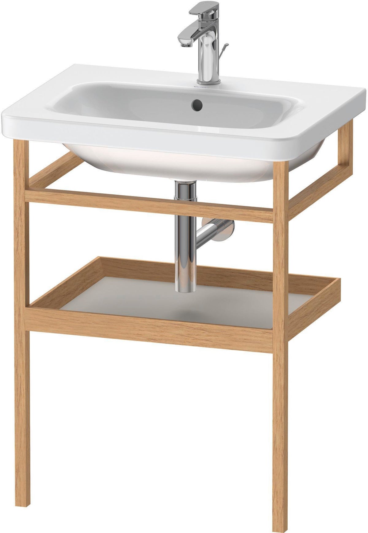 DURAVIT DuraStyle Möbel-Accessoire mit Handtuchhalter und Ablage, 440x590x805 mm, Weiß Matt/Eiche Massiv