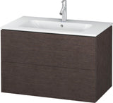 Duravit L-Cube Waschtischunterbau 820 mm taupe matt mit 2 Schubkästen und Tip-On-Technik