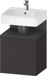 DURAVIT Qatego Waschtischunterbau 490 mm wandhängend, 1 Tür links, Weiß Matt mit Eiche Schwarz Nische