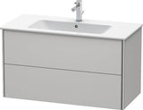 Duravit XSQUARE Waschtischunterbau 1010 mm s-matt mit 2 Schubkästen und Ahorn Innenausstattung
