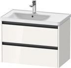 weiß hochglanz / 2 Schubkästen / Waschtischunterbau