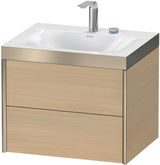 DURAVIT XViu Waschtischunterbau 600 mm, 2 Schubkästen, Champagner Matt/Eiche Dunkel