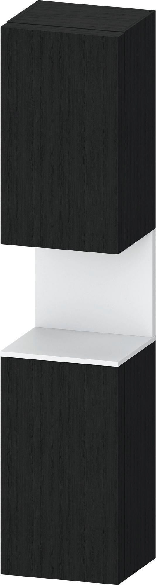 DURAVIT Qatego Hochschrank 400 mm Eiche Schwarz Matt – 2 Türen, Soft-Close, Tip-on