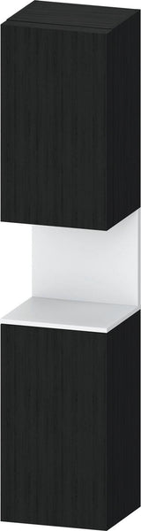 DURAVIT Qatego Hochschrank 400 mm Eiche Schwarz Matt – 2 Türen, Soft-Close, Tip-on